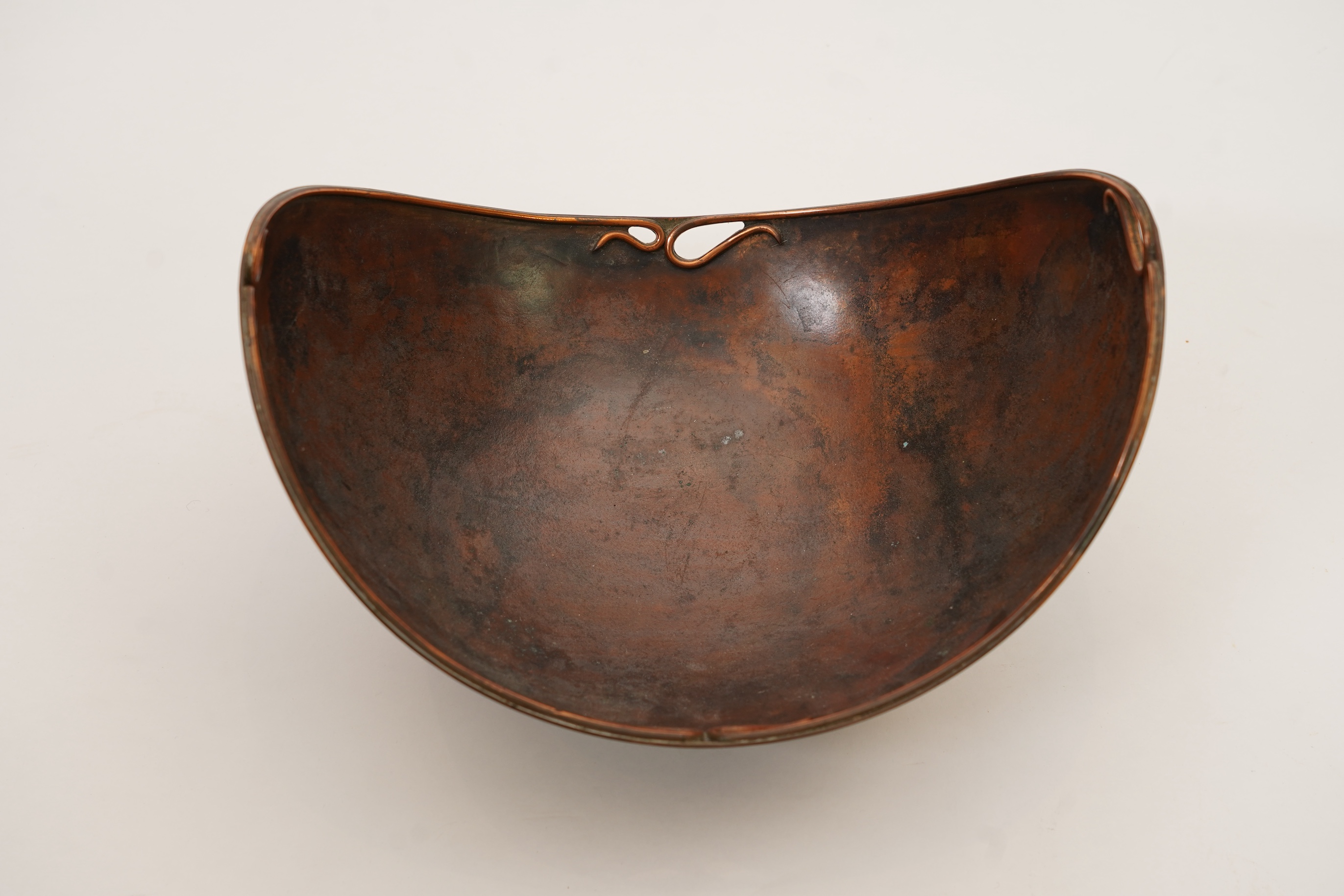 Sam Fanaroff BEM, 1926-2019, A patinated copper boat-shaped dish